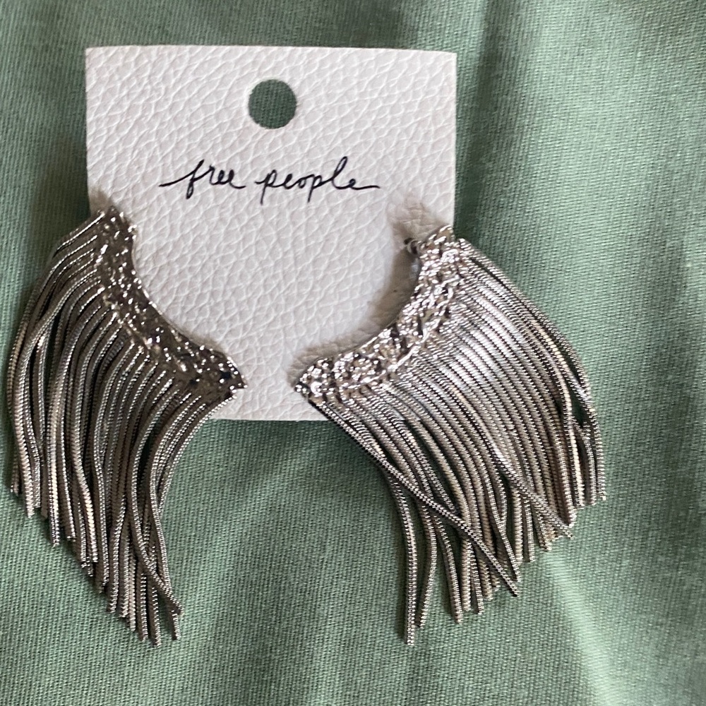 Free People Metallic Fringe Earrings